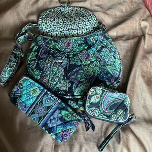 Vera Bradley shoulder bag w accessories